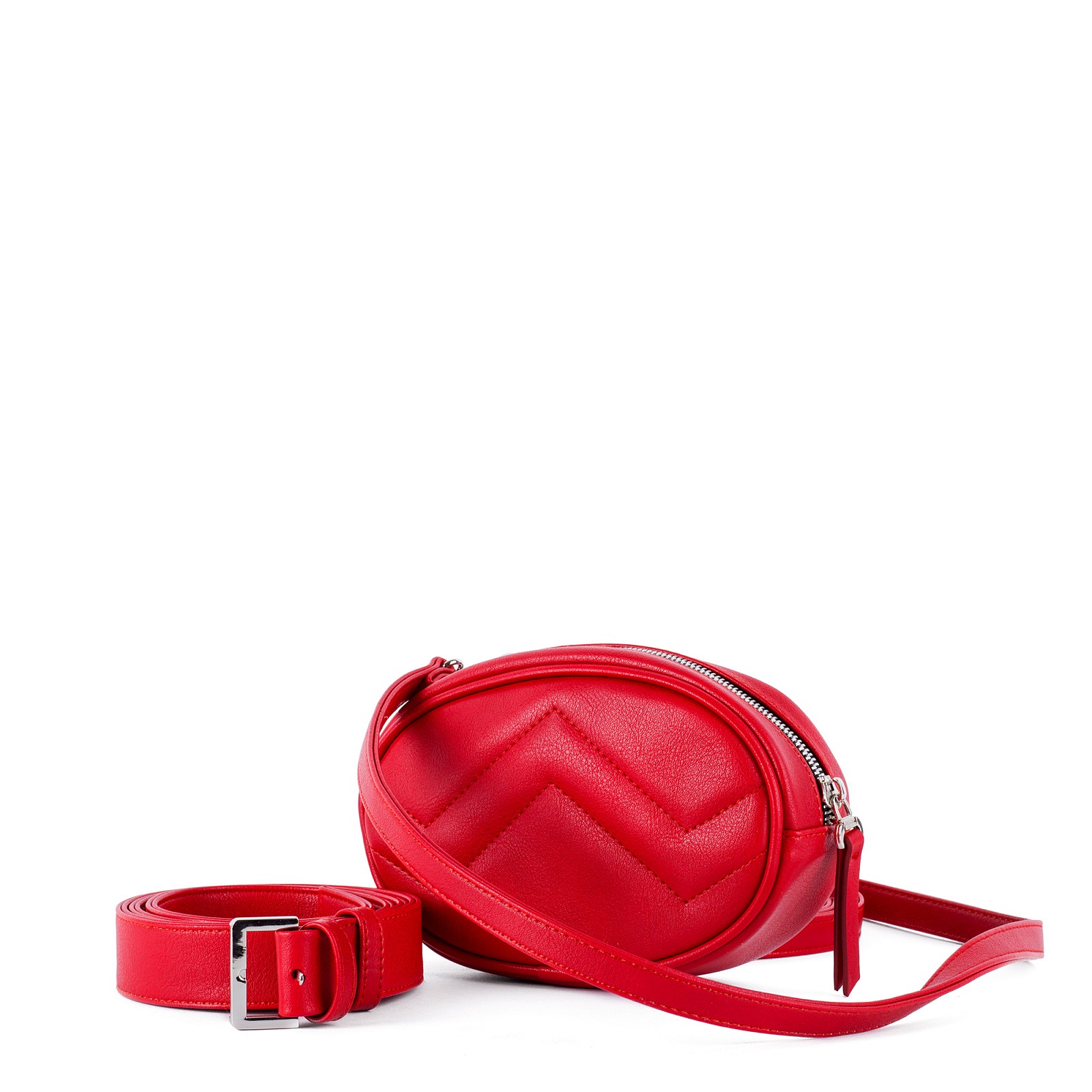 Маленькая красная женская поясная сумка /  сумка через плечо Грифон 674