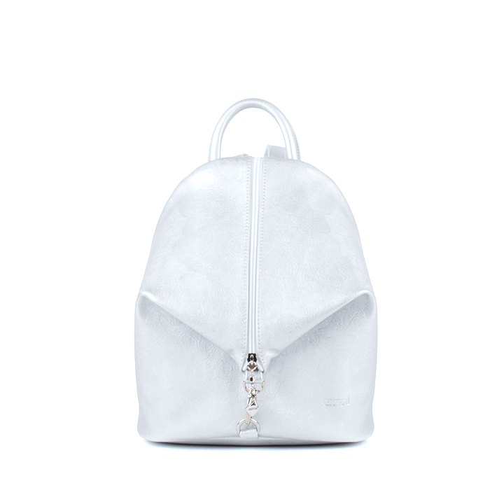 Небольшой женский городской рюкзак Грифон серебряного цвета, артикул 653