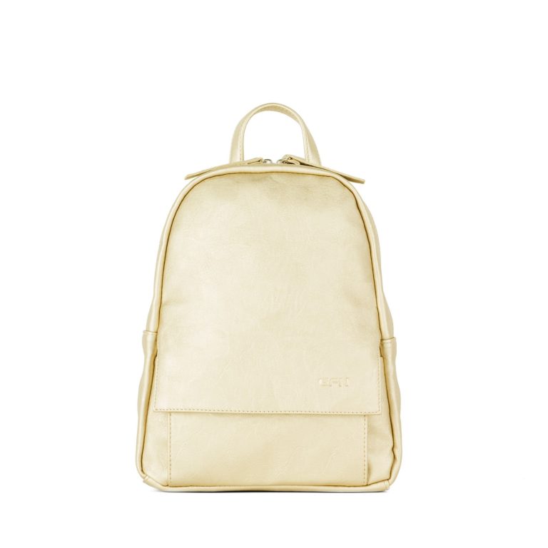 Небольшой женский городской рюкзак Грифон нежно-золотого цвета, артикул 15С541