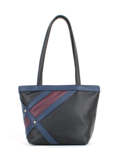 Женская сумка-шоппер Грифон черный / синий / бордо, артикул 630