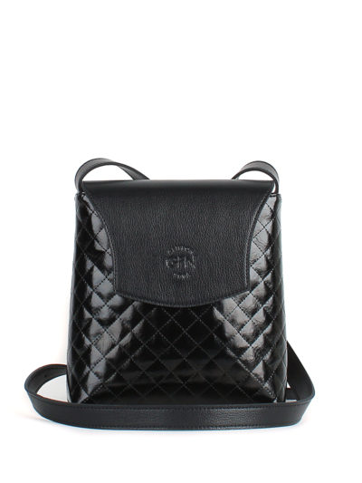 Небольшая женская стеганая сумка Грифон черного цвета, артикул 636
