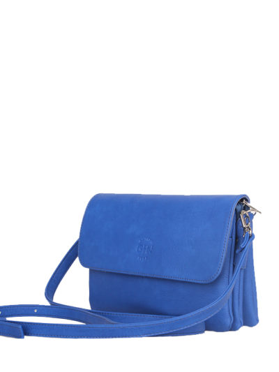 Маленькая прямоугольная сумка Грифон насыщенного синего цвета, артикул 14С529