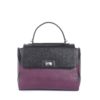 Небольшая женская сумка-портфель повседневная Грифон черный / фиолетовый, артикул 617