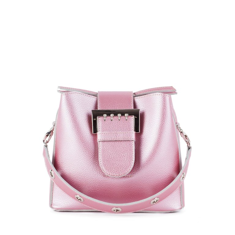 Оригинальная женская сумка блестящего розового цвета Грифон 678