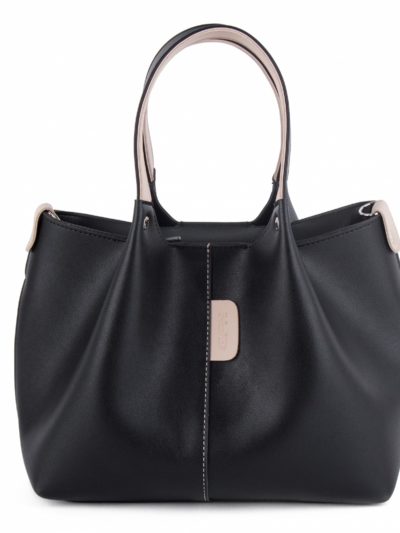 Небольшая женская сумка-мешок черного цвета Грифон 675
