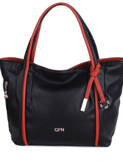 Трапецевидная сумка-шоппер Грифон черно-коричневого цвета, артикул 14С509