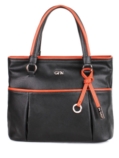 Женская сумка-шоппер Грифон черно-коричневого цвета, артикул 14С525
