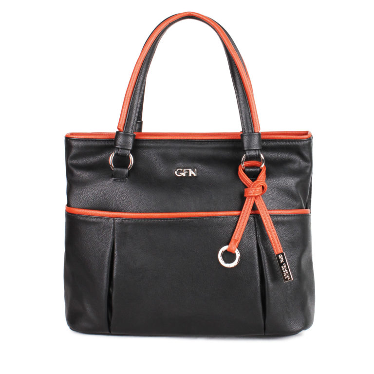 Женская сумка-шоппер Грифон черно-коричневого цвета, артикул 14С525