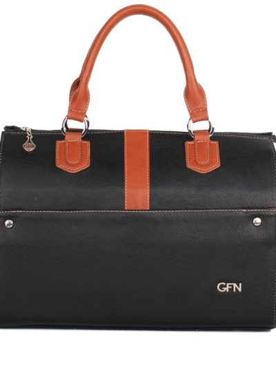 Стильная женская сумка-саквояж Грифон черный / коричневый, артикул 14С555